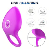 USB Charging Cock Ring Vibrator / 10 Vibration Modes Penis Massager / Sex Toys for Men and Couples - EVE's SECRETS