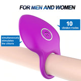 USB Rechargeable Vibrating Cock Ring / Penis Ring with Clit Massage Function / Sex Toys for Couples - EVE's SECRETS
