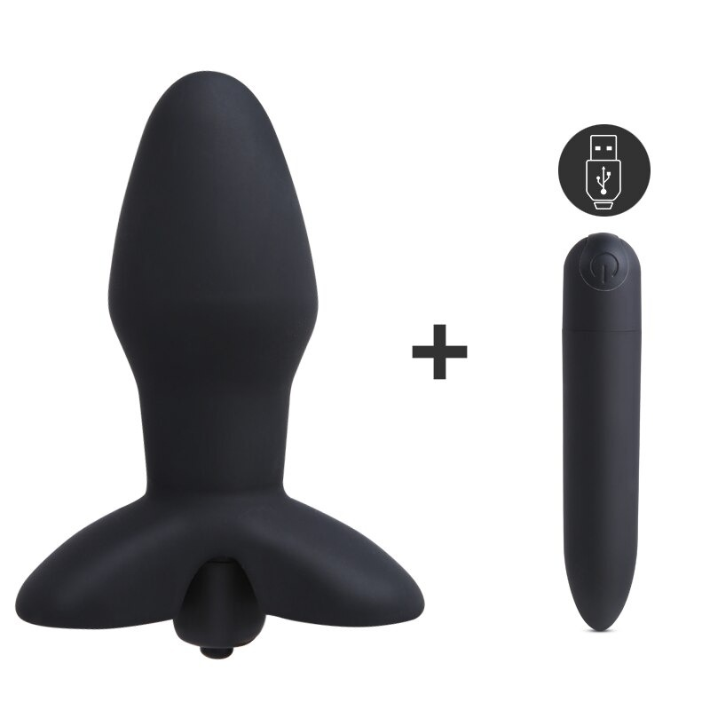 Vibrating Anal Butt Plug Vibrator / Prostate Massager Bullet Dildo / Silicone Anus Stimulator - EVE's SECRETS