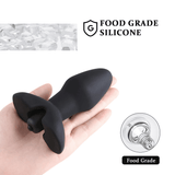 Black Vibrating Anal Plug / Silicone Butt Stimulator with Bullet Vibrator / Adult Sex Toys - EVE's SECRETS