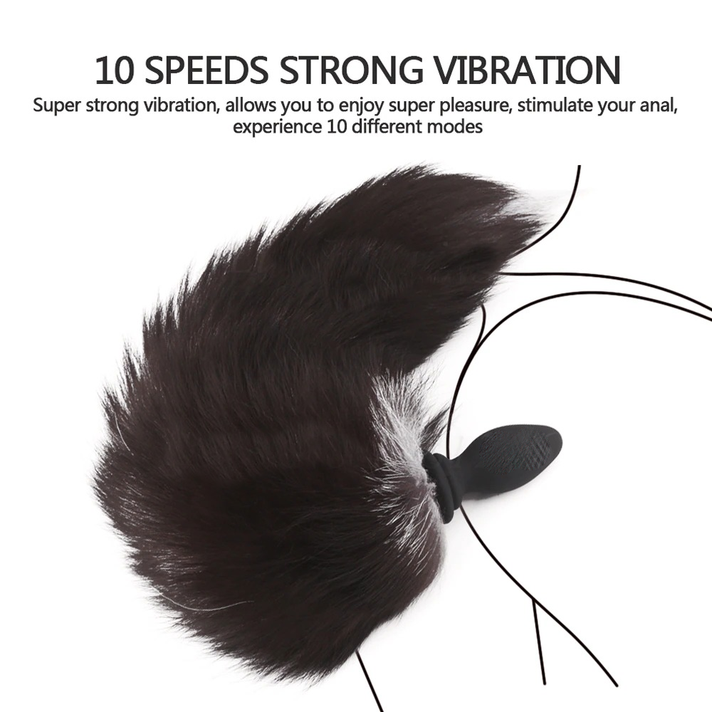 Vibrating Fox Tail with Wireless Remote / Anal Plug Vibratorfor Women / Adult Silicone Sex Toy - EVE's SECRETS