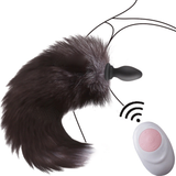 Queue de renard vibrante avec télécommande sans fil / vibromasseur anal pour femme / jouet sexuel en silicone adulte