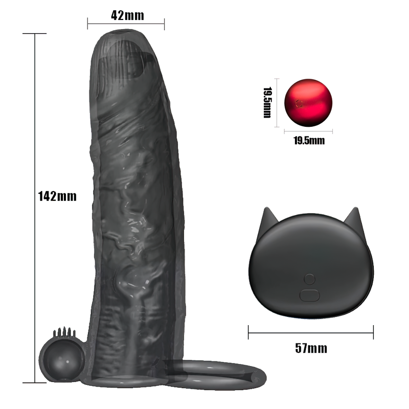 Vibrating Penis Extender with Ring and Clitoral Massage Function / Sex Toy for Men and Couples - EVE's SECRETS