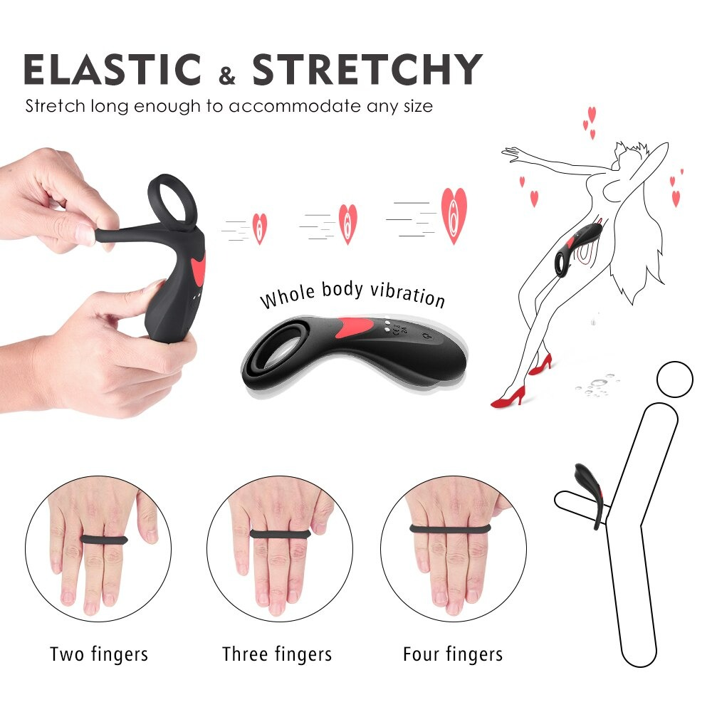 Vibrating Penis Ring / Delay Ejaculation & Clitoris G spot Stimulation / Sex Toys for Couple - EVE's SECRETS