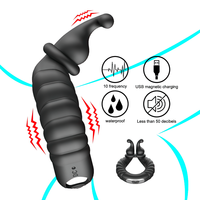 Vibrating Silicone Penis Ring / Chastity Male Silicone Penis Stretcher / Sex Toy For Men - EVE's SECRETS