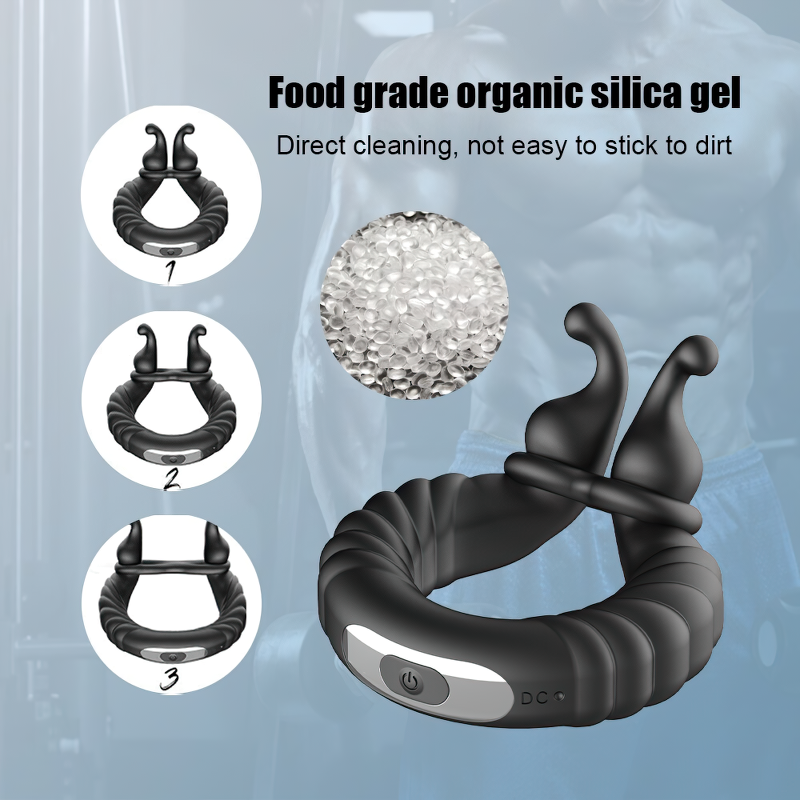 Vibrating Silicone Penis Ring / Chastity Male Silicone Penis Stretcher / Sex Toy For Men - EVE's SECRETS