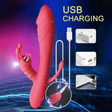 Warming Rabbit Vibrator for Women / Female Masturbator with Double Penetration Function - EVE's SECRETS