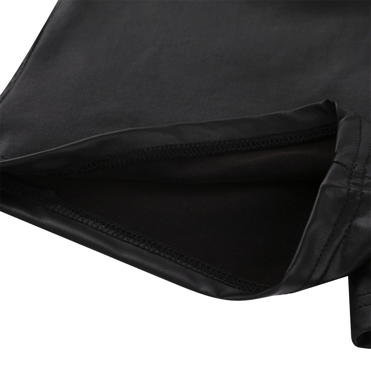 Wet Look Faux Leather Female Shorts / Erotic Skinny Shorts with Elastic Waist - EVE's SECRETS