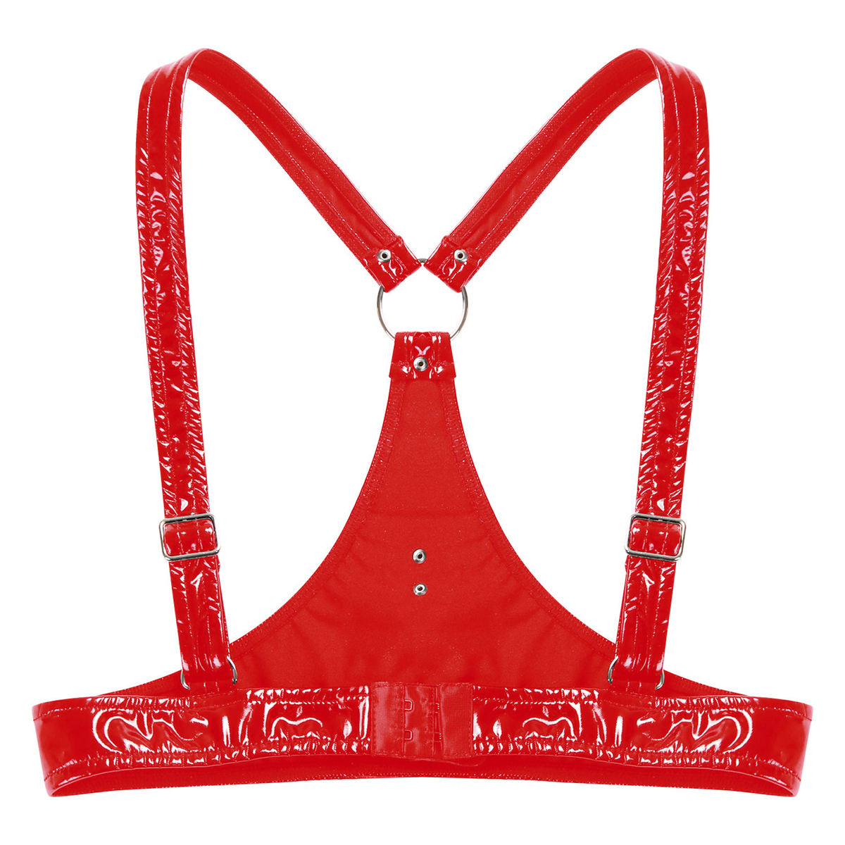 Wet Look Ladies Brassiere with Open Cup / Erotic Patent Leather Lingerie / Adjustable Straps Bra - EVE's SECRETS