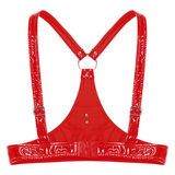 Wet Look Ladies Brassiere with Open Cup / Erotic Patent Leather Lingerie / Adjustable Straps Bra - EVE's SECRETS