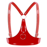 Wet Look Ladies Brassiere with Open Cup / Erotic Patent Leather Lingerie / Adjustable Straps Bra - EVE's SECRETS