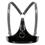 Wet Look Ladies Brassiere with Open Cup / Erotic Patent Leather Lingerie / Adjustable Straps Bra - EVE's SECRETS