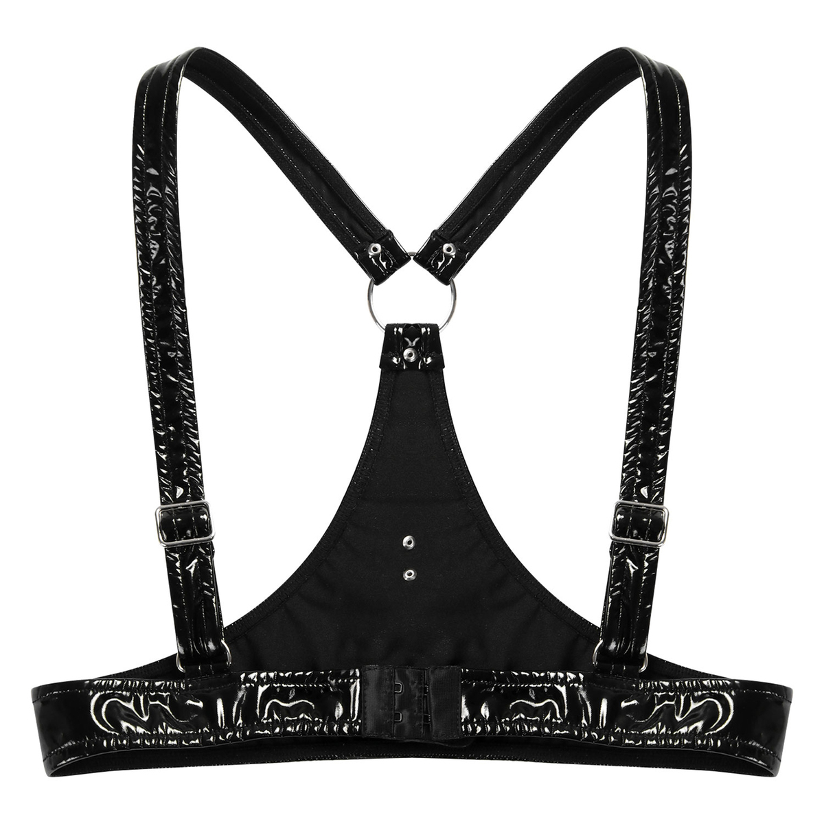 Wet Look Ladies Brassiere with Open Cup / Erotic Patent Leather Lingerie / Adjustable Straps Bra - EVE's SECRETS