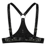 Wet Look Ladies Brassiere with Open Cup / Erotic Patent Leather Lingerie / Adjustable Straps Bra - EVE's SECRETS