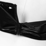 Wet Look Tanks Crop Top for Ladies / Strappy Front Backless Wire-free Bustier Bra Top - EVE's SECRETS