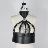 Wide Black Belts for Women / Sexy Bra Garter Belt / Gothic Body Bound Harness / Female Rave Outfits - EVE's SECRETS