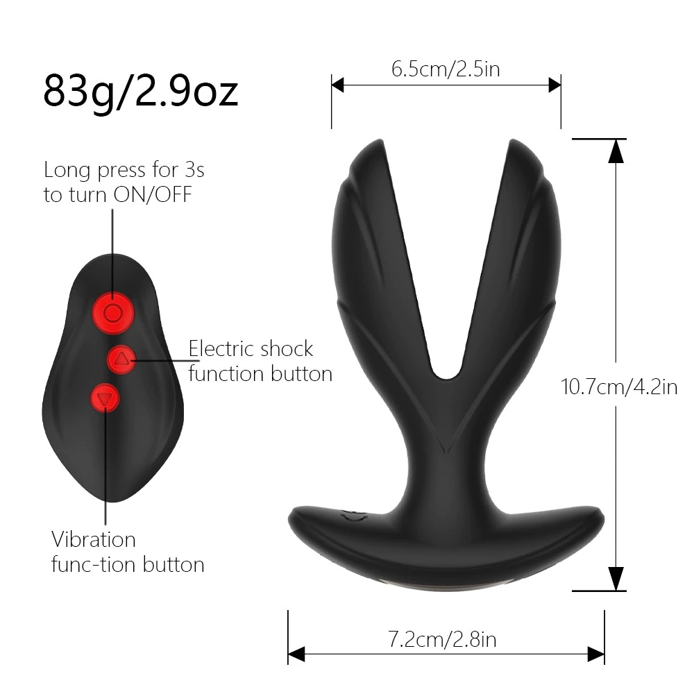 Wireless Remote Anal Dilator / Electric Shock Male Prostate Massager / Unisex Silicone Sex Toys - EVE's SECRETS