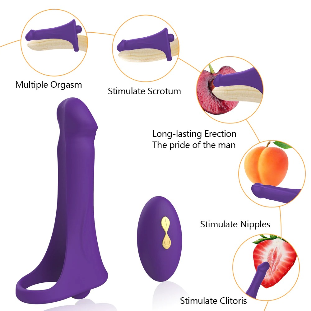 Wireless Silicone Double Penetration Vibrator / Waterproof Sex Toy Dildo for Men - EVE's SECRETS