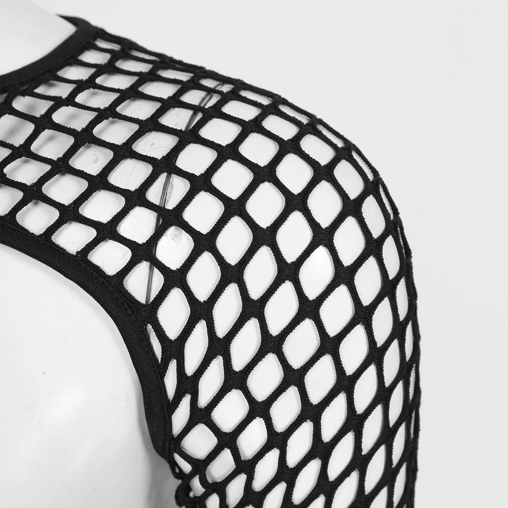 Woman See Through Hollow Out Crop Top / Sexy Backless Costume with Long Sleeve - EVE's SECRETS
