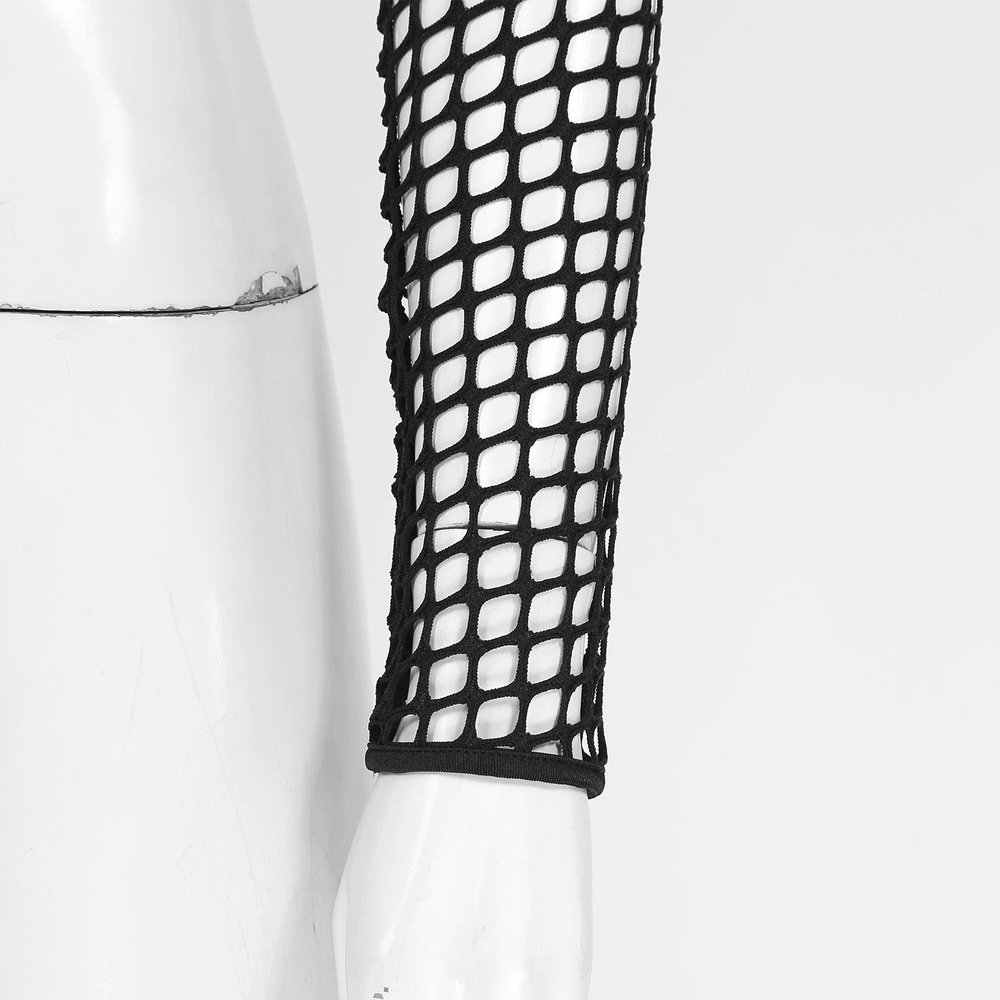 Woman See Through Hollow Out Crop Top / Sexy Backless Costume with Long Sleeve - EVE's SECRETS