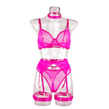 Women's 4 Pieces Transparent Erotic Underwear / Ladys Bra Garters Brief Sets Lingerie - EVE's SECRETS
