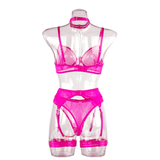 Women's 4 Pieces Transparent Erotic Underwear / Ladys Bra Garters Brief Sets Lingerie - EVE's SECRETS