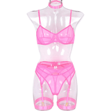 Women's 4 Pieces Transparent Erotic Underwear / Ladys Bra Garters Brief Sets Lingerie - EVE's SECRETS