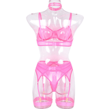 Women's 4 Pieces Transparent Erotic Underwear / Ladys Bra Garters Brief Sets Lingerie - EVE's SECRETS