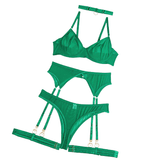 Women's 4 Pieces Transparent Erotic Underwear / Ladys Bra Garters Brief Sets Lingerie - EVE's SECRETS