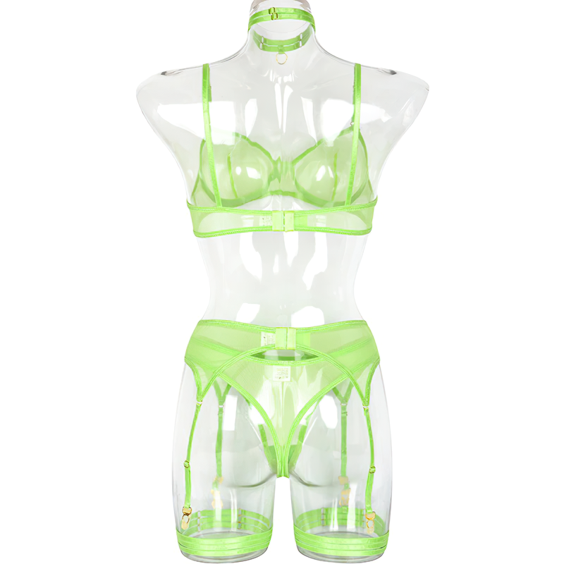 Woman's 3 Pieces Transparent Erotic Underwear / Ladys Bra Garters Brief Sets Lingerie - EVE's SECRETS