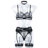 Woman's 3 Pieces Transparent Erotic Underwear / Ladys Bra Garters Brief Sets Lingerie - EVE's SECRETS