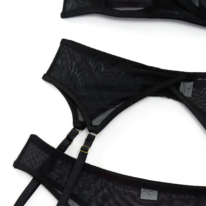Woman's 3 Pieces Transparent Erotic Underwear / Ladys Bra Garters Brief Sets Lingerie - EVE's SECRETS