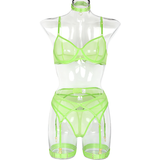 Woman's 3 Pieces Transparent Erotic Underwear / Ladys Bra Garters Brief Sets Lingerie - EVE's SECRETS