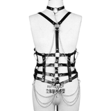Women Adjustable Sexy Body Harness With Chains / BDSM Bondage PU Leather Chest Garter Suspenders - EVE's SECRETS