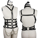 Women Adjustable Sexy Body Harness With Chains / BDSM Bondage PU Leather Chest Garter Suspenders - EVE's SECRETS