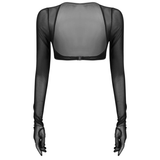 Women See-through Mesh Top / Sexy Transparent Top with Long Sleeve and Open Front - EVE's SECRETS