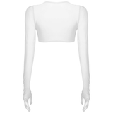Women See-through Mesh Top / Sexy Transparent Top with Long Sleeve and Open Front - EVE's SECRETS