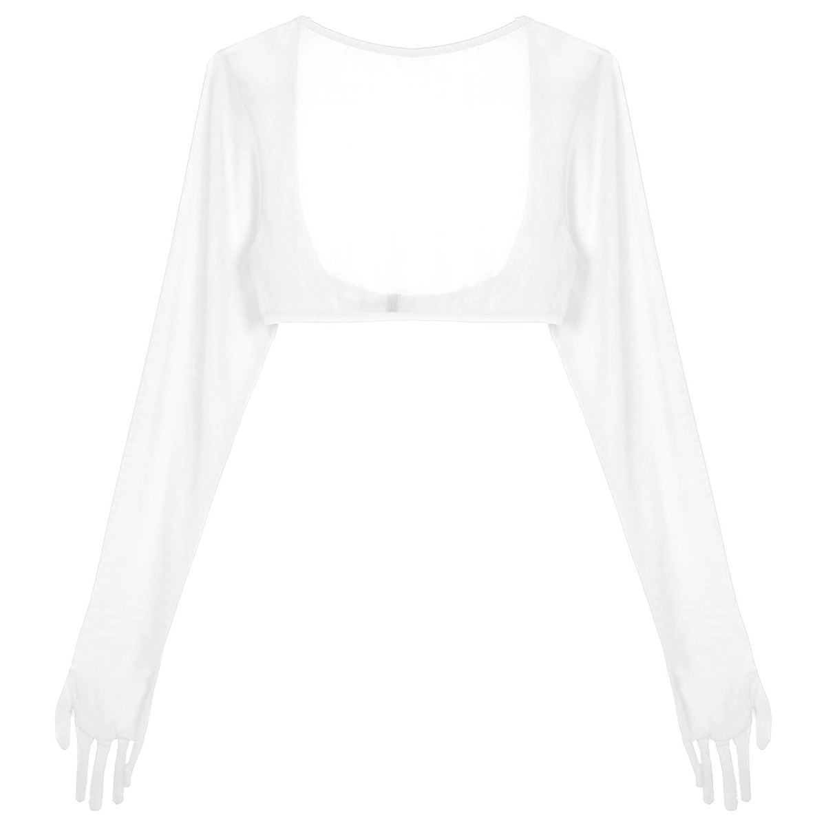 Women See-through Mesh Top / Sexy Transparent Top with Long Sleeve and Open Front - EVE's SECRETS