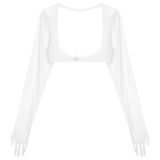 Women See-through Mesh Top / Sexy Transparent Top with Long Sleeve and Open Front - EVE's SECRETS