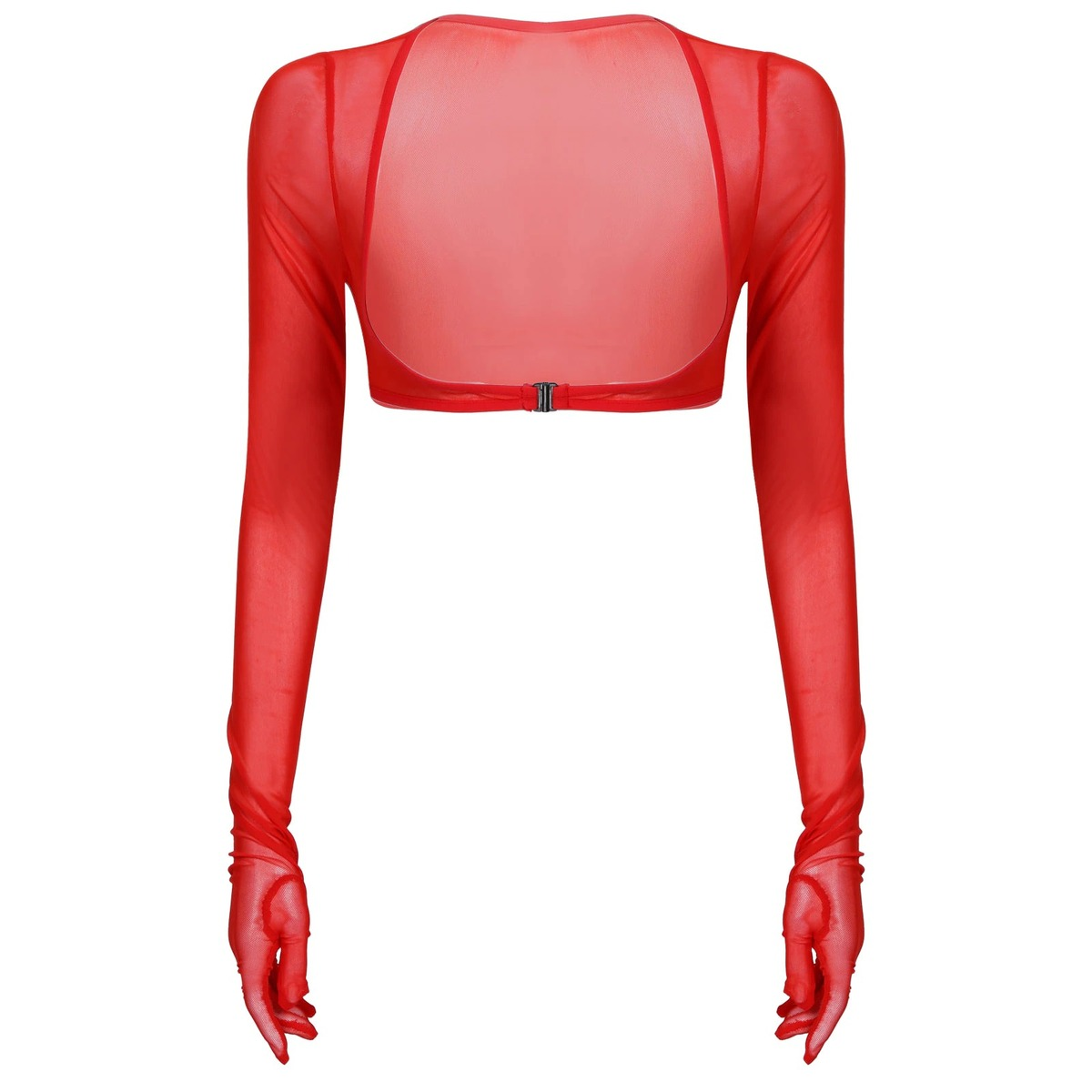 Women See-through Mesh Top / Sexy Transparent Top with Long Sleeve and Open Front - EVE's SECRETS