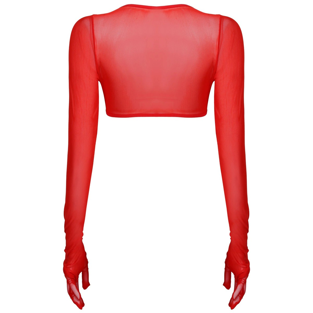 Women See-through Mesh Top / Sexy Transparent Top with Long Sleeve and Open Front - EVE's SECRETS