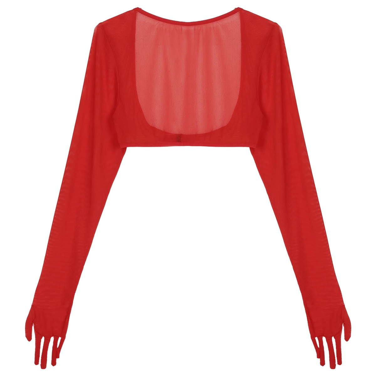 Women See-through Mesh Top / Sexy Transparent Top with Long Sleeve and Open Front - EVE's SECRETS