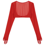 Women See-through Mesh Top / Sexy Transparent Top with Long Sleeve and Open Front - EVE's SECRETS