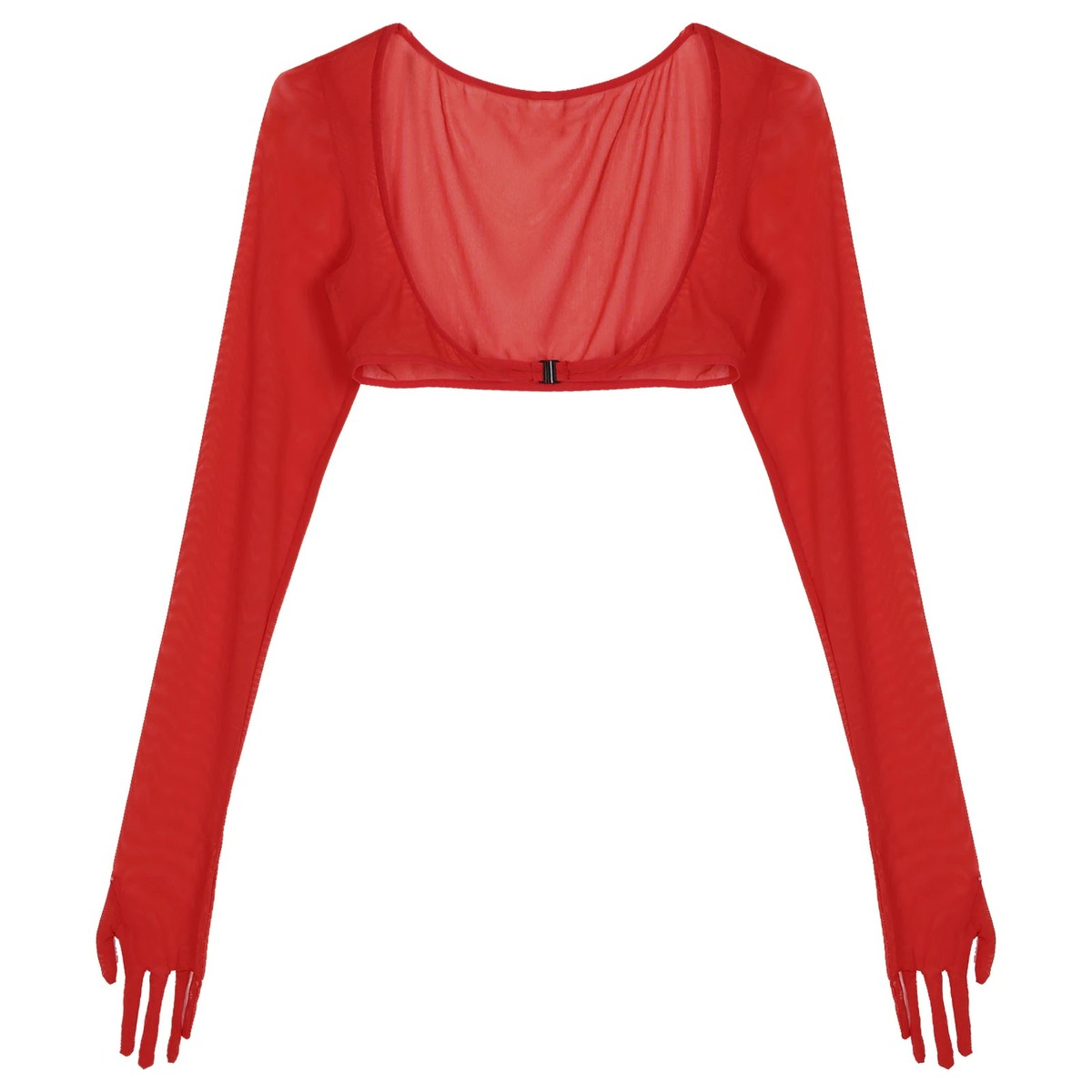 Women See-through Mesh Top / Sexy Transparent Top with Long Sleeve and Open Front - EVE's SECRETS