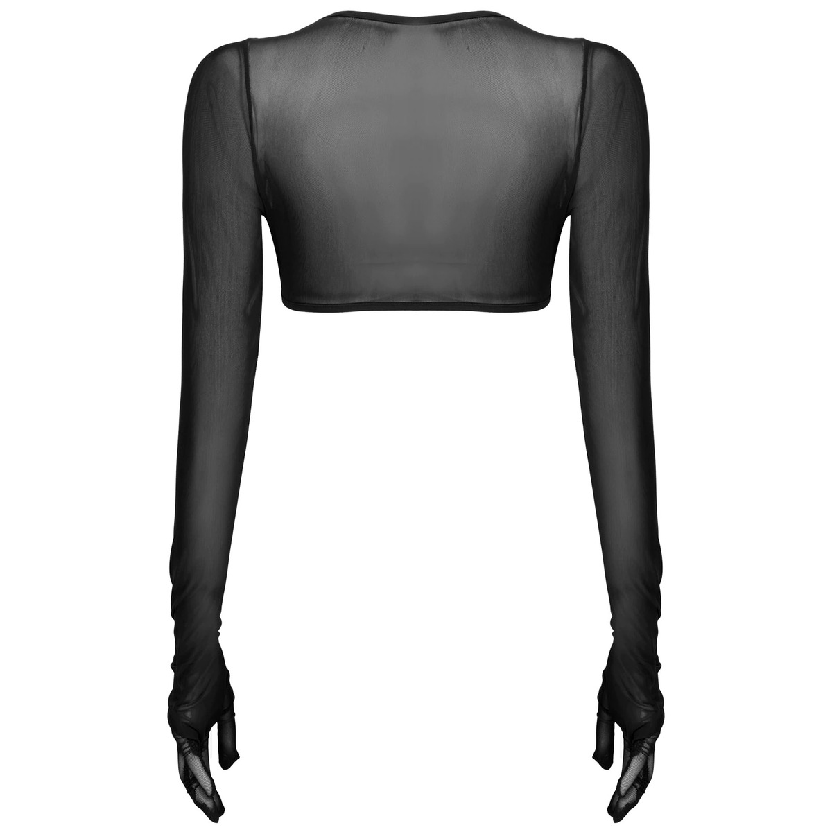 Women See-through Mesh Top / Sexy Transparent Top with Long Sleeve and Open Front - EVE's SECRETS