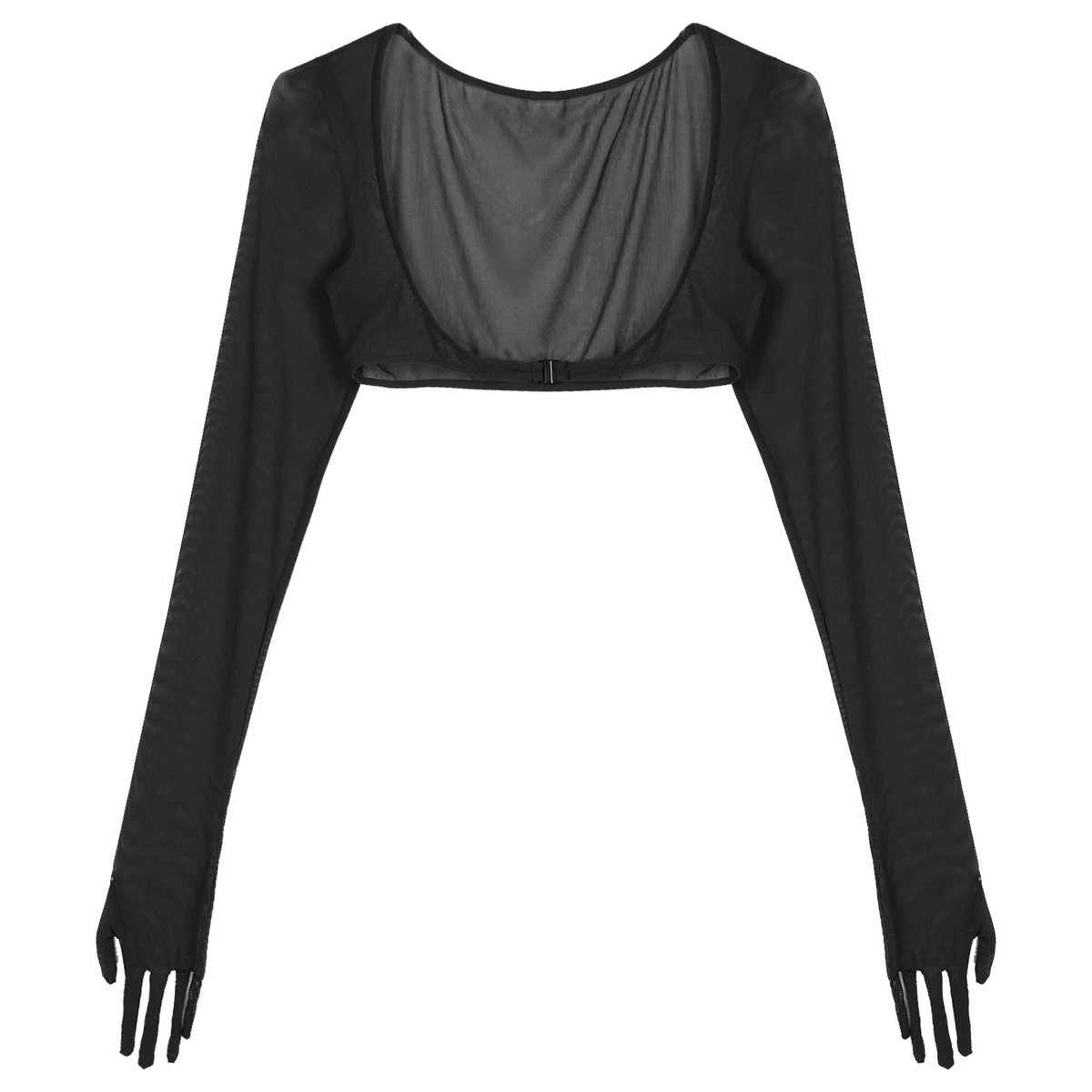 Women See-through Mesh Top / Sexy Transparent Top with Long Sleeve and Open Front - EVE's SECRETS