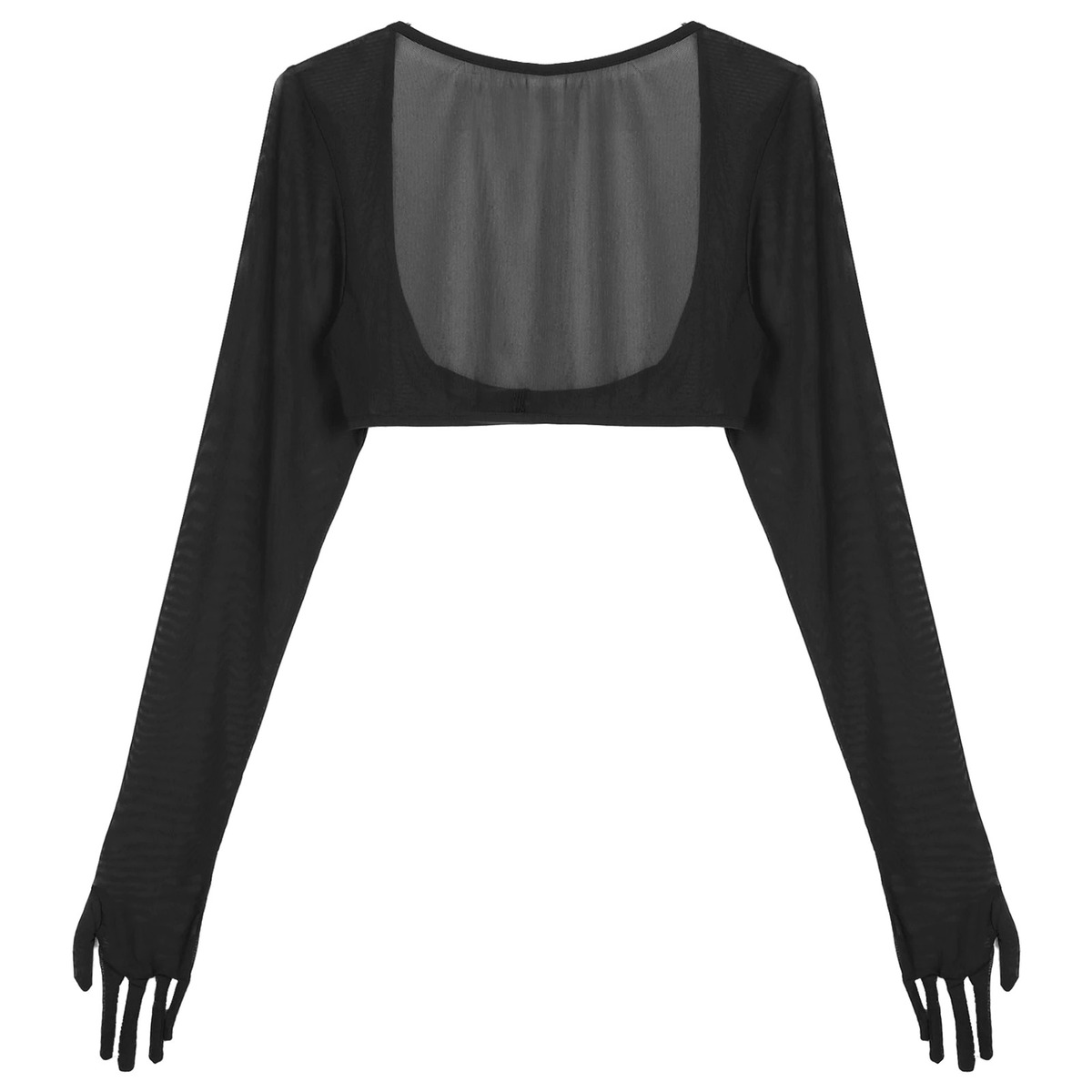 Women See-through Mesh Top / Sexy Transparent Top with Long Sleeve and Open Front - EVE's SECRETS
