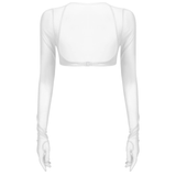 Women See-through Mesh Top / Sexy Transparent Top with Long Sleeve and Open Front - EVE's SECRETS