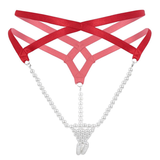 Women Sexy Pearl Mini Slip Tanga Panties / Thong Sissy Hot T-Back Nightwear Underwear - EVE's SECRETS