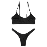 Women Skull Printed Breast Pad Bra Top With Elastic Waistline Underwear / Two-Piece Bikini Suit - EVE's SECRETS